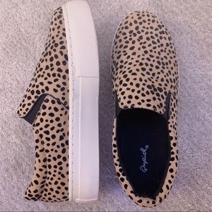 Cheetah print slip-ons